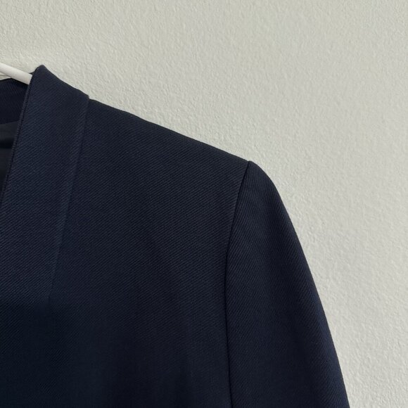 J. Crew Wool Blazer Size 8P Navy Blue Open Front Long Sleeve Preppy - Picture 5 of 10